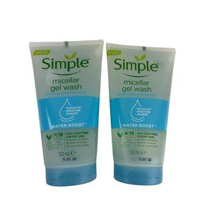 2 Simple Micellar Gel Wash Facial Cleanser Water Boost 5 fl oz Hard To Find 🥹